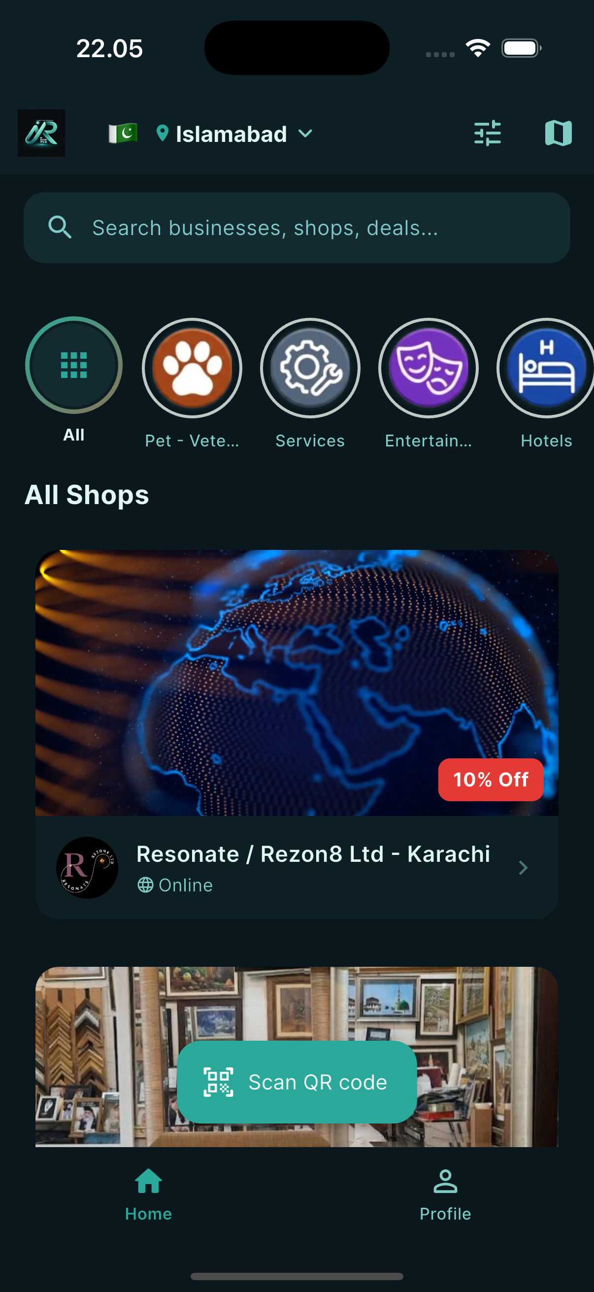 My Relations app screenshot showing deals and businesses