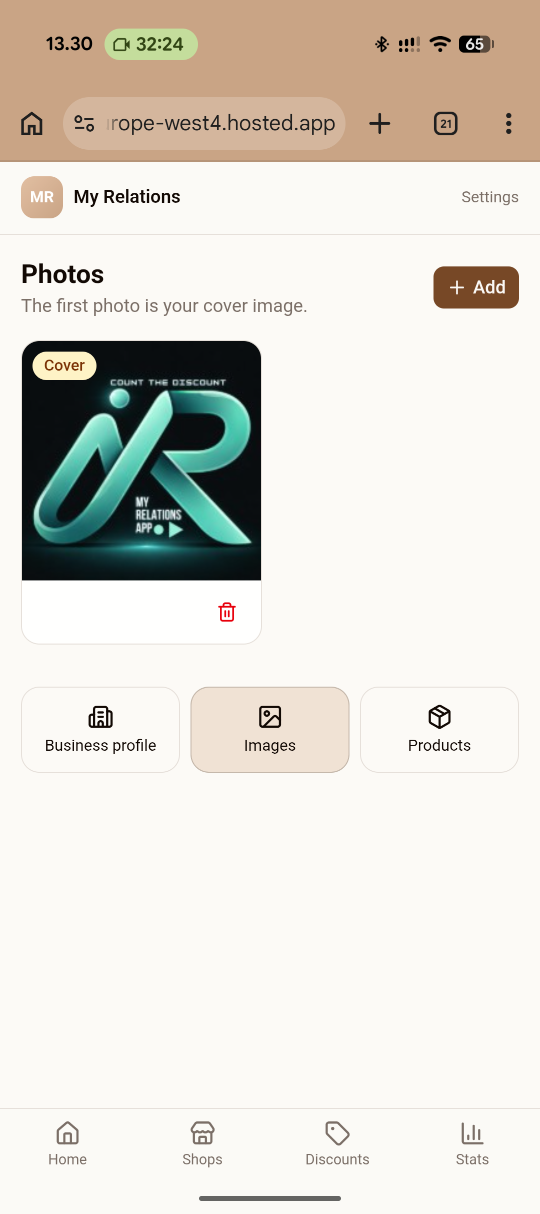 Scanning the shop QR code