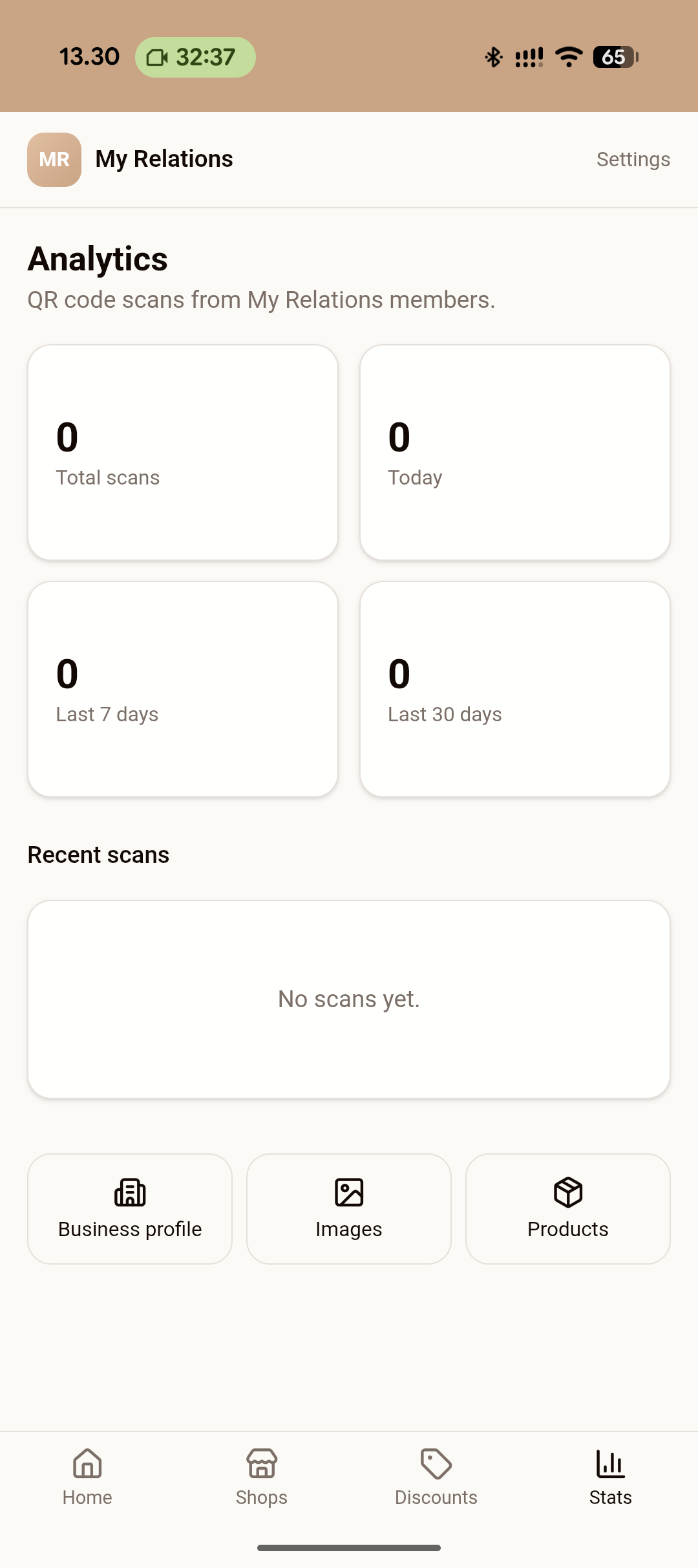 Scanning the shop QR code